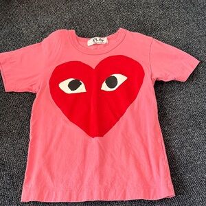 Women’s  Pink T-Shirt with Red Heart Design